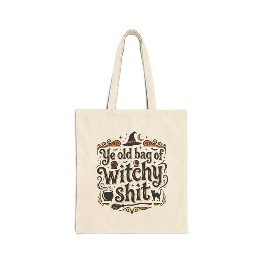 Ye Old Bag of Witchy Shit Tote Bag Halloween Witch Cauldron Horror