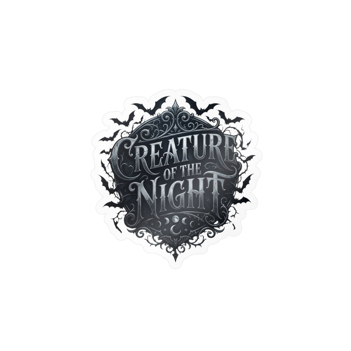 Creature of the Night Kiss-Cut Vinyl Decal | Halloween Bat Emblem