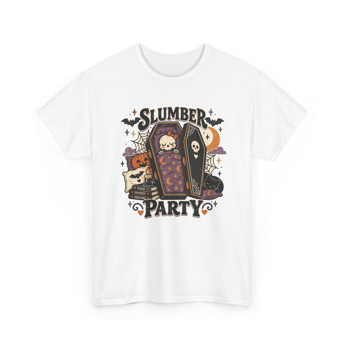 Slumber Party Coffin Spooky T-Shirt Goth Halloween Tee