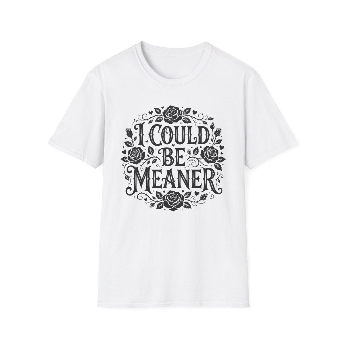 I Could Be Meaner T-Shirt Floral Sarcastic Funny Tee Goth Clothing