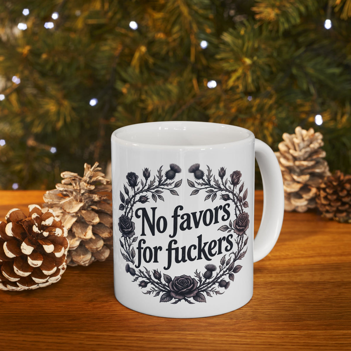 No Favors for Fuckers Mug Goth Rose Home Decor Coffee Cup