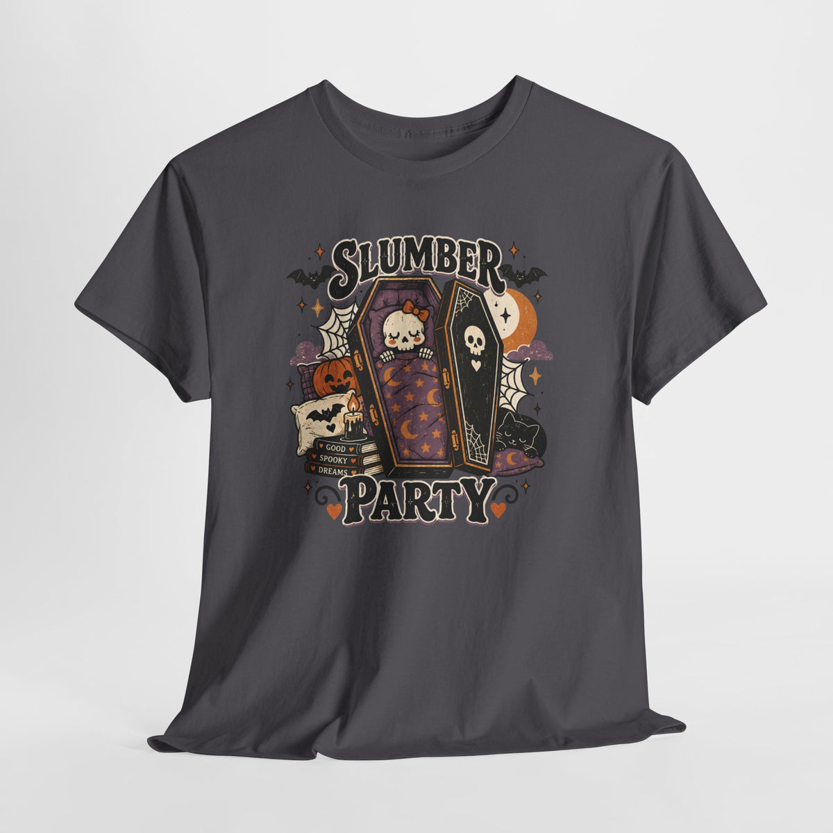 Slumber Party Coffin Spooky T-Shirt Goth Halloween Tee