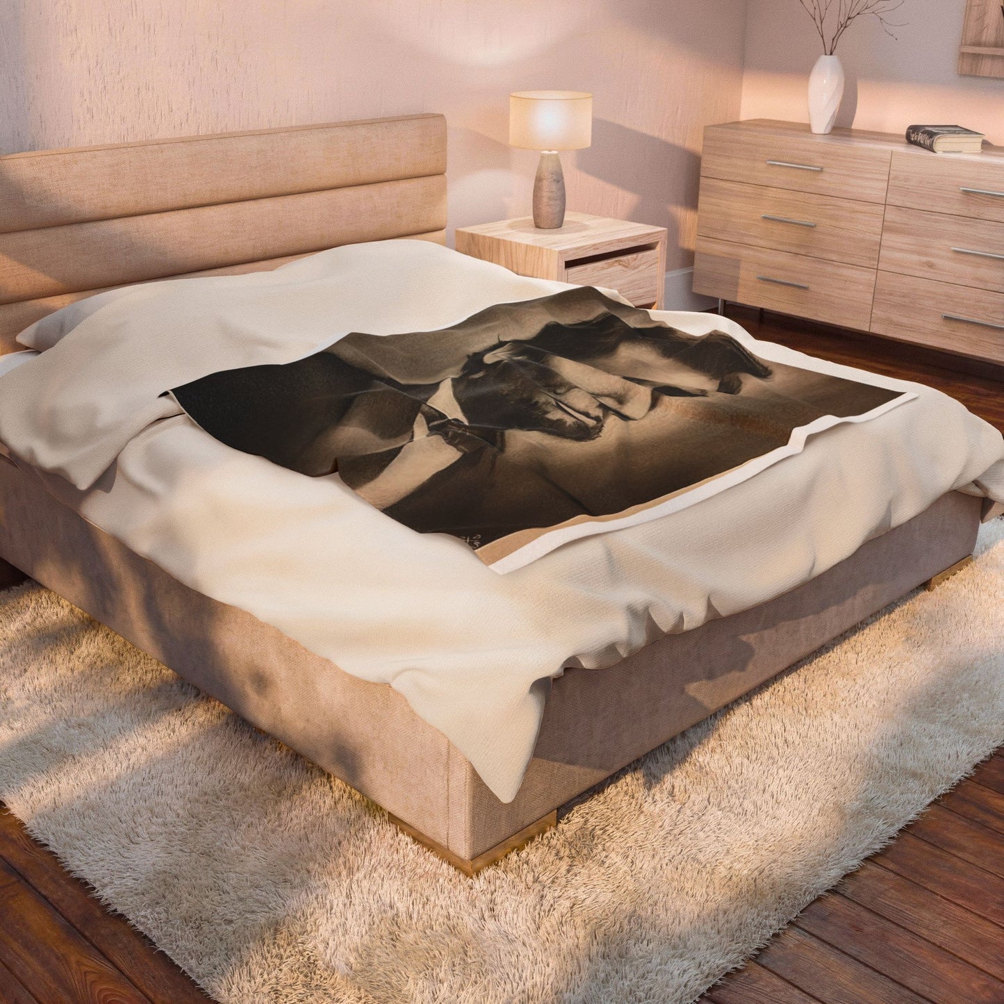 Abraham Lincoln Portrait Velveteen Plush Blanket Historical President Throw