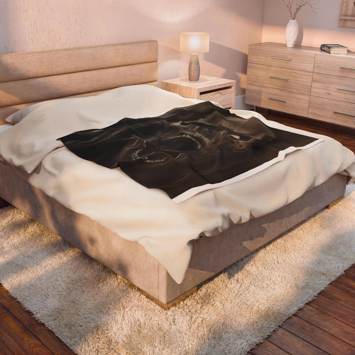 Screaming Skull Reaper Velveteen Plush Blanket – Gothic Horror Throw Halloween