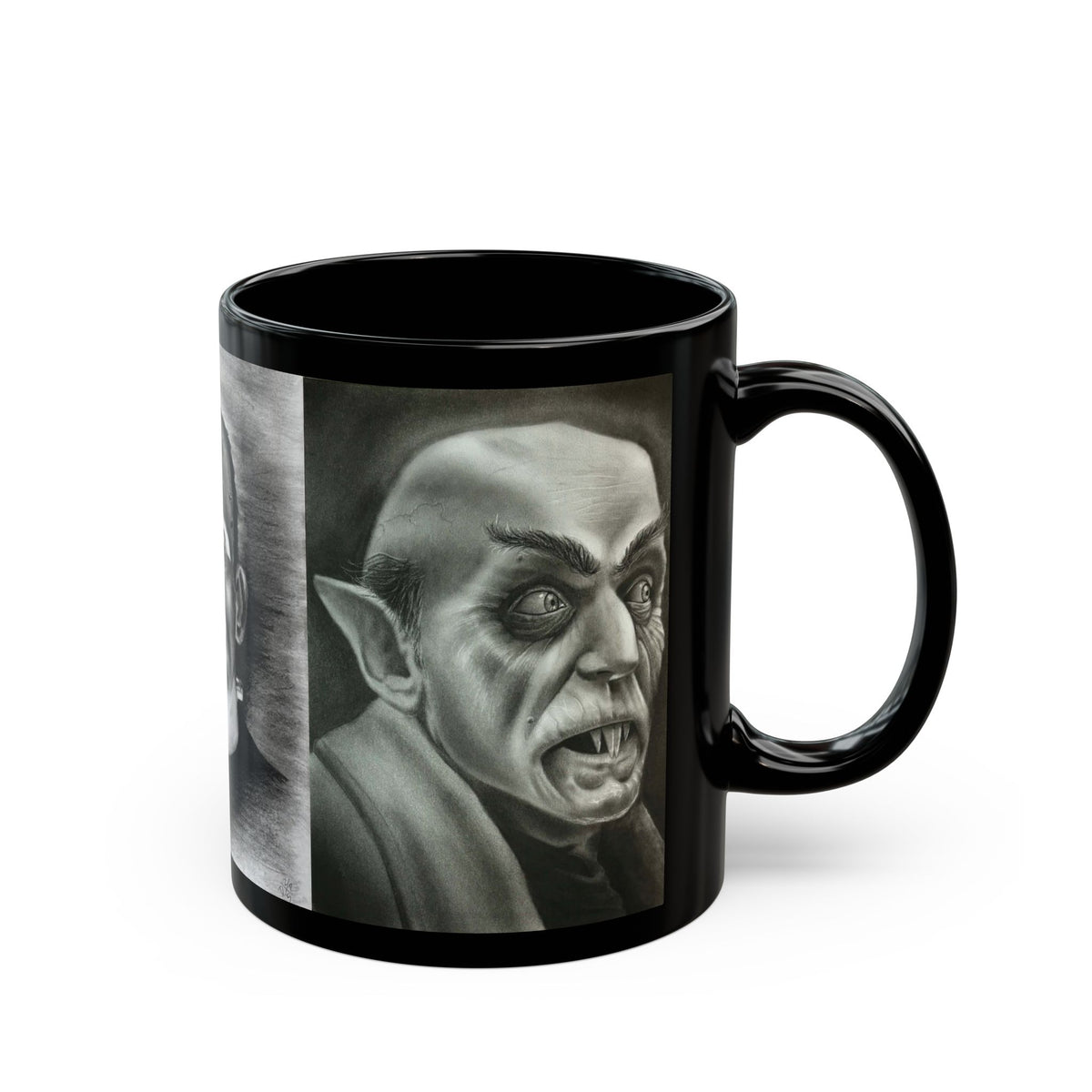 Triple Classic Horror Mug Frankenstein Dracula Nosferatu Black Coffee Cup