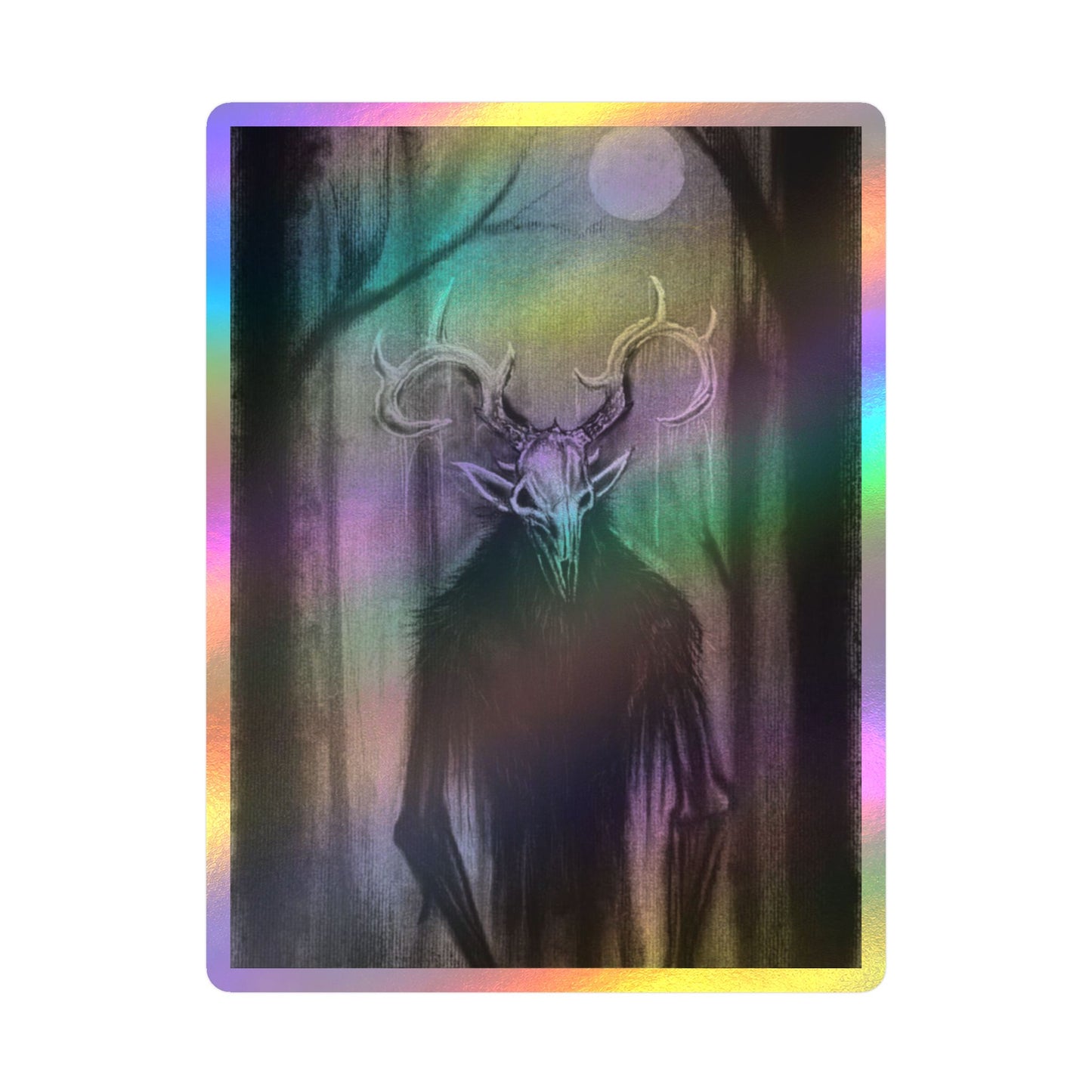 Wendigo Cryptid Holographic Sticker Original Art Decal Horror