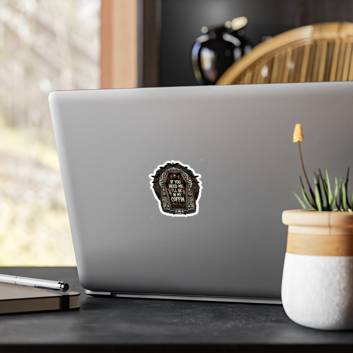 If You Need Me I'll Be In My Coffin Sticker Vinyl Decal Horror Goth