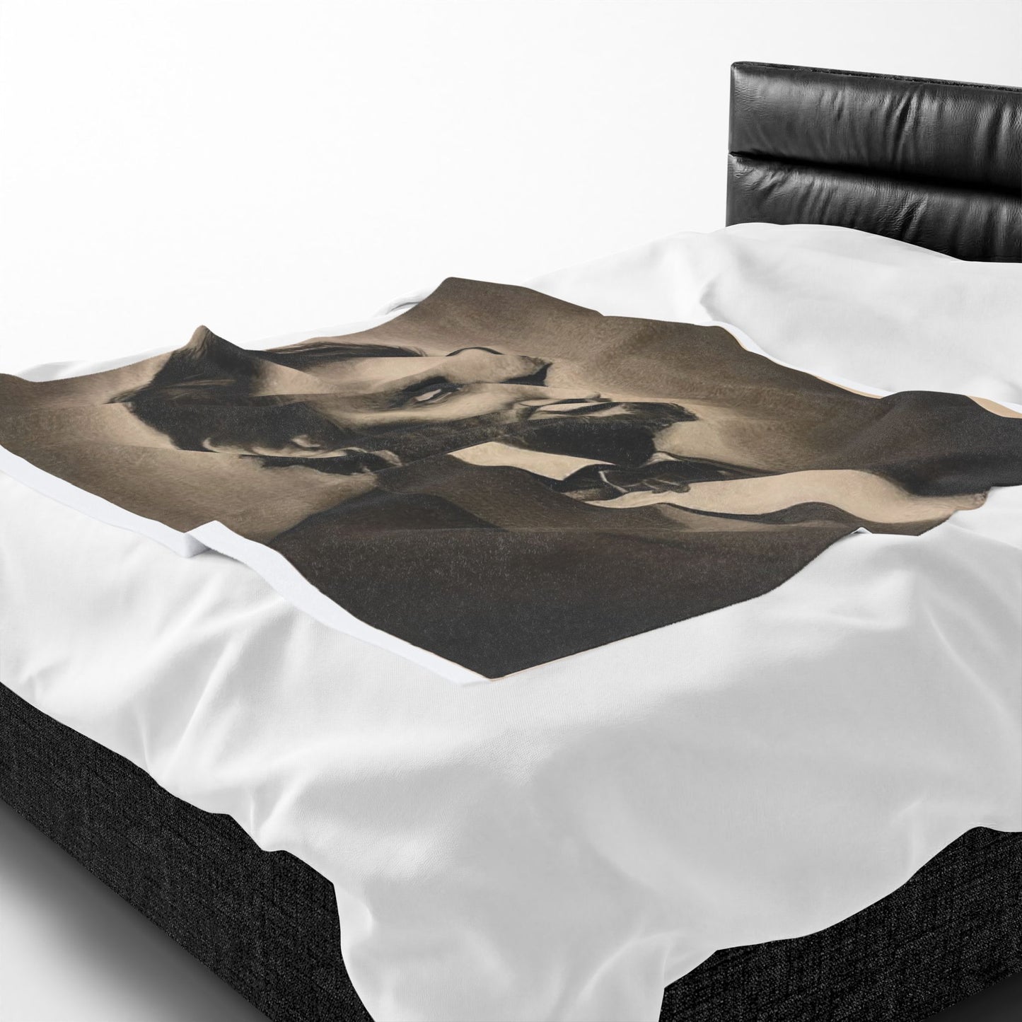 Abraham Lincoln Portrait Velveteen Plush Blanket Historical President Throw