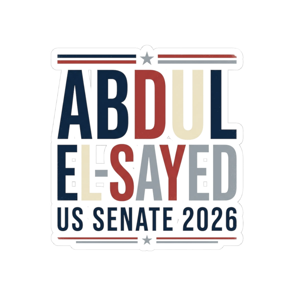 Abdul El-Sayed US Senate 2026 Sticker Political Campaign Democratic Michigan