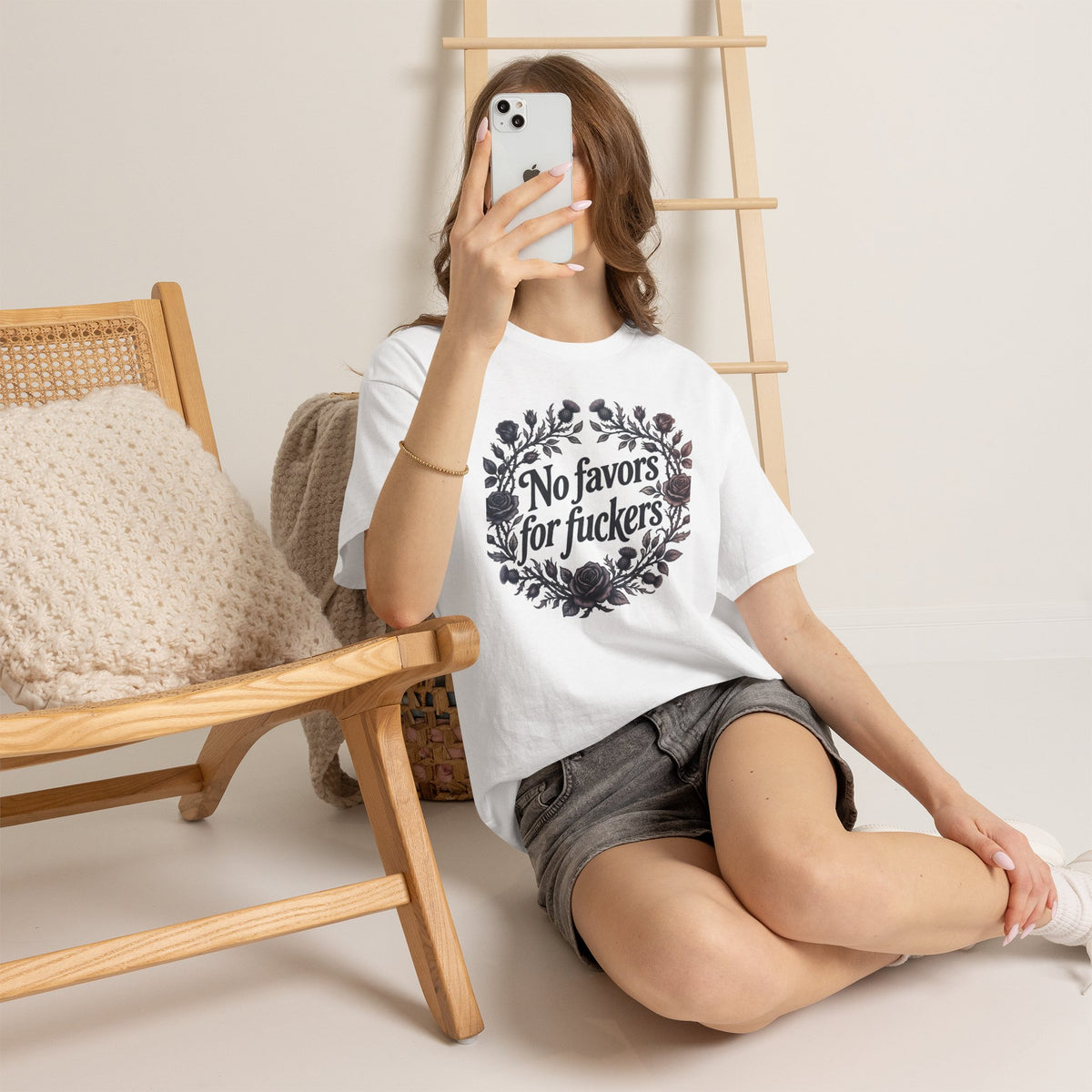 No Favors for Fuckers Tee Floral Wreath Graphic Shirt Goth Alternative Clothing