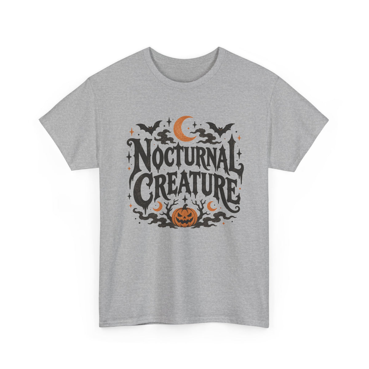 Nocturnal Creature Halloween Graphic T-Shirt Spooky Horror Tee
