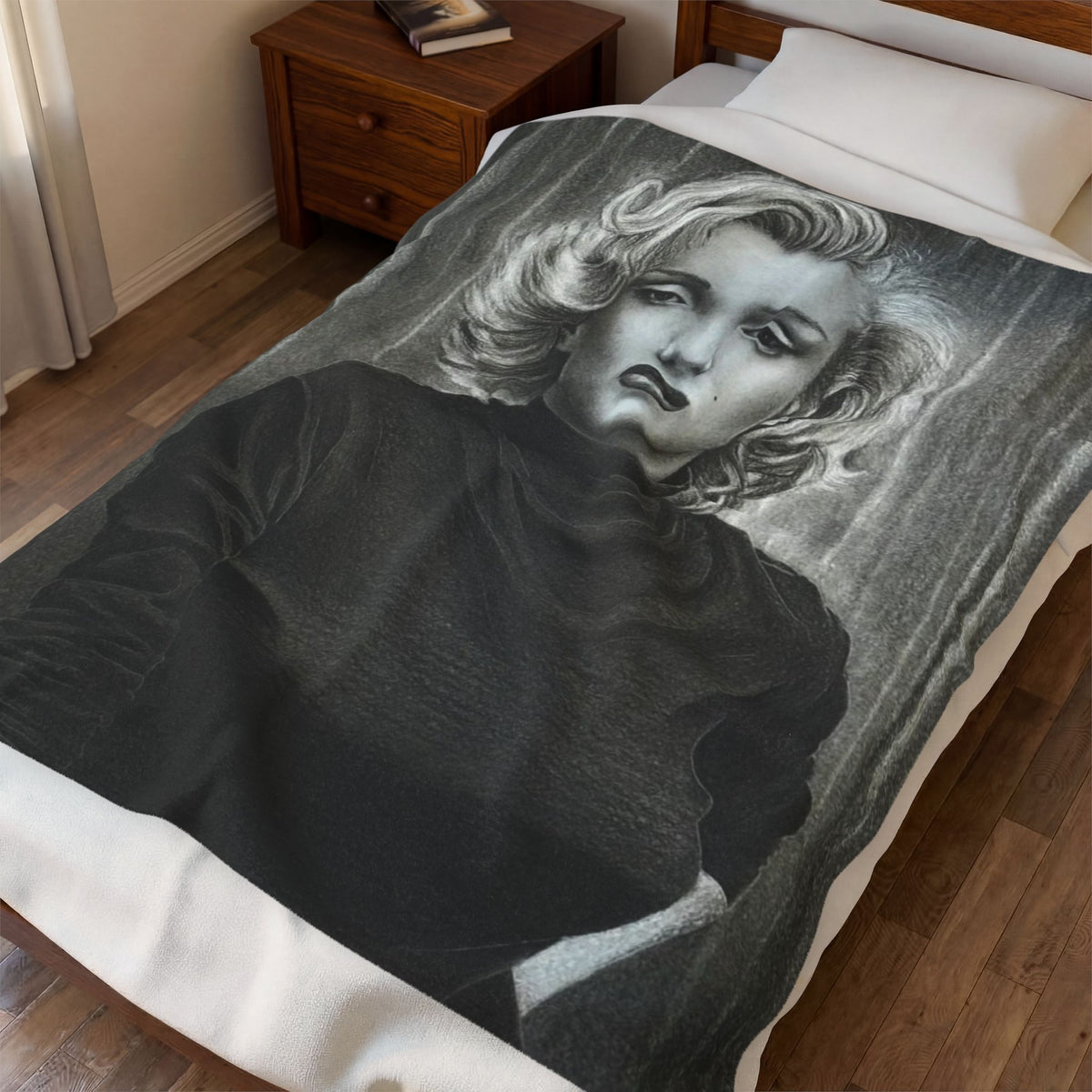 Marilyn Monroe Velveteen Plush Blanket Vintage Glam Portrait Plush Throw