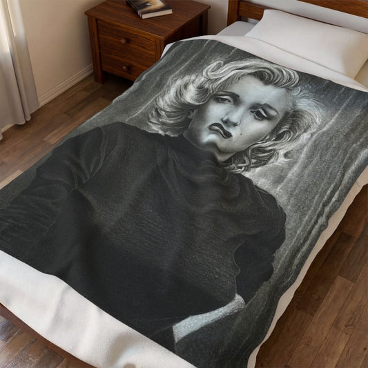 Marilyn Monroe Velveteen Plush Blanket Vintage Glam Portrait Plush Throw