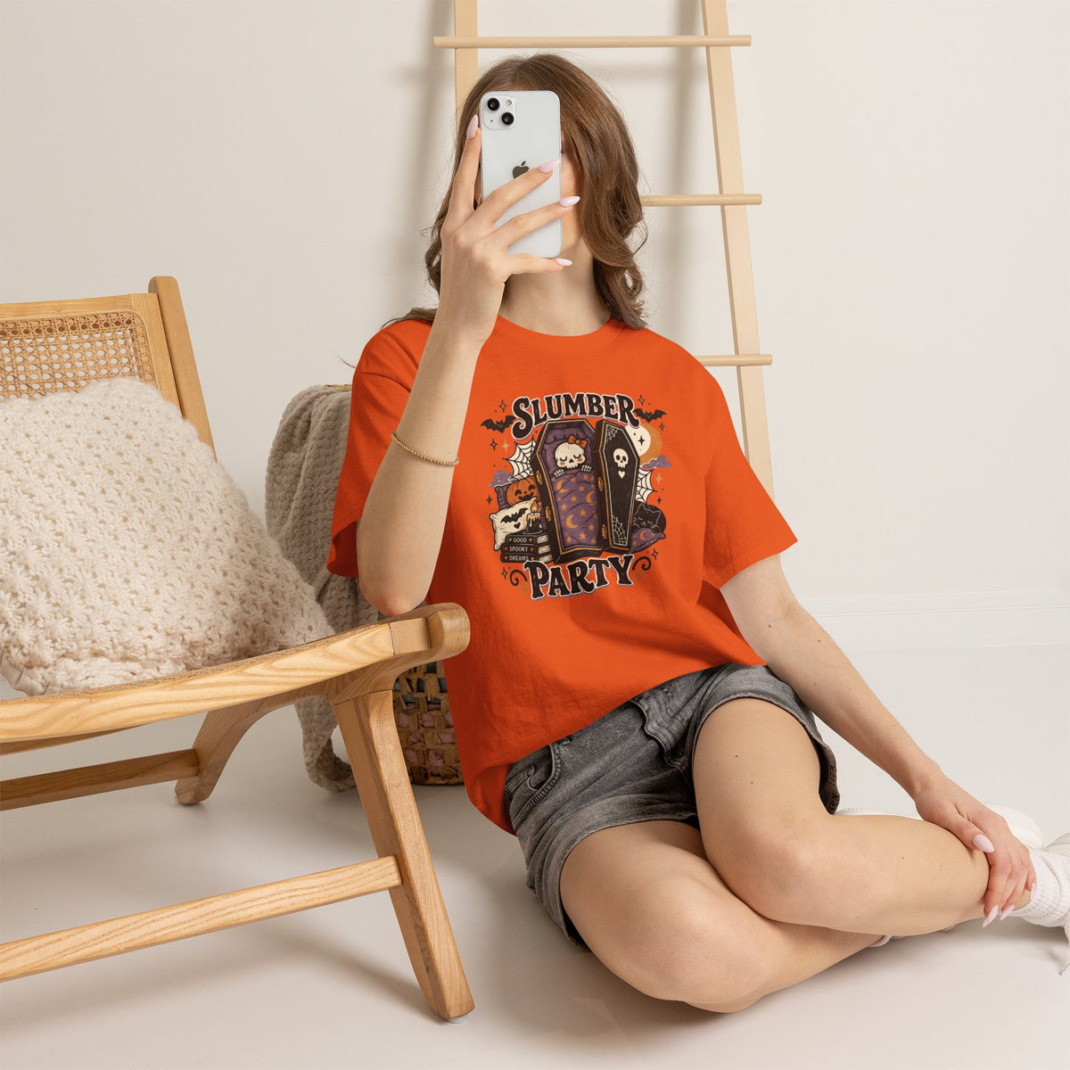 Slumber Party Coffin Spooky T-Shirt Goth Halloween Tee
