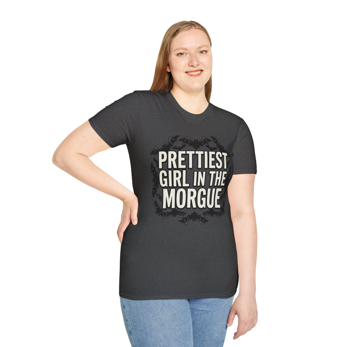 Prettiest Girl in the Morgue T-Shirt Gothic Halloween Bat Goth Alternative Clothing