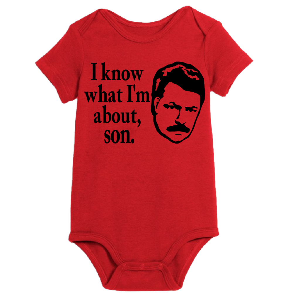 Parks Rec Ron About Son Childrens Bodysuit Newborn 24 Months Horror Halloween