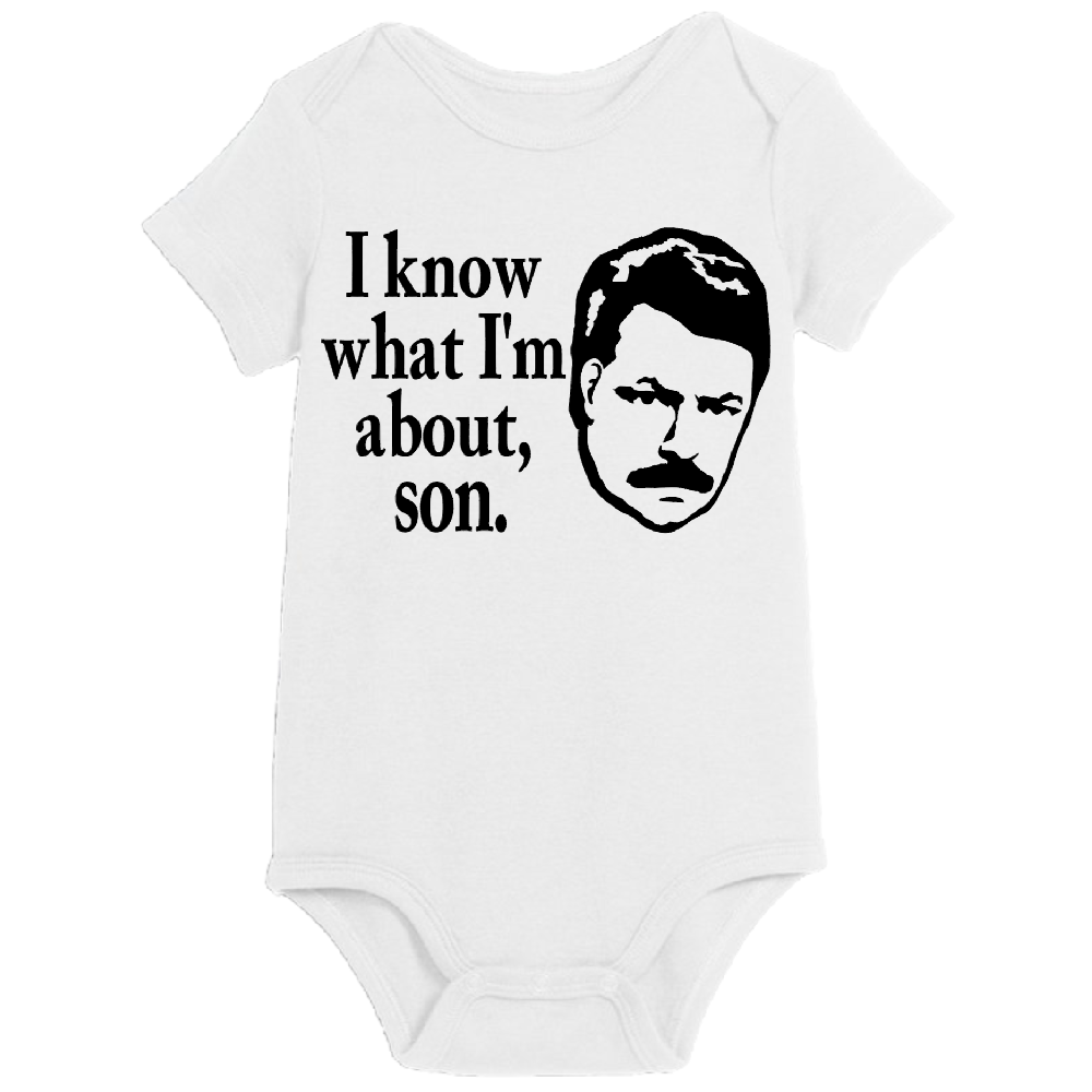 Parks Rec Ron About Son Childrens Bodysuit Newborn 24 Months Horror Halloween