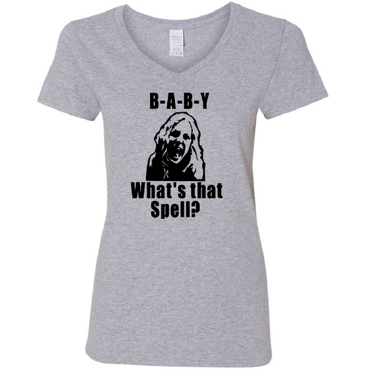 Baby What's That Spell House of 1000 Corpses Womens V Neck Shirt Tee Horror Halloween Metaphysical