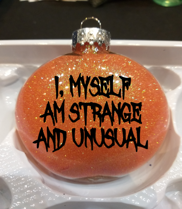 Strange and Unusual Glitter Christmas Ornament Shatterproof Horror Halloween Metaphysical