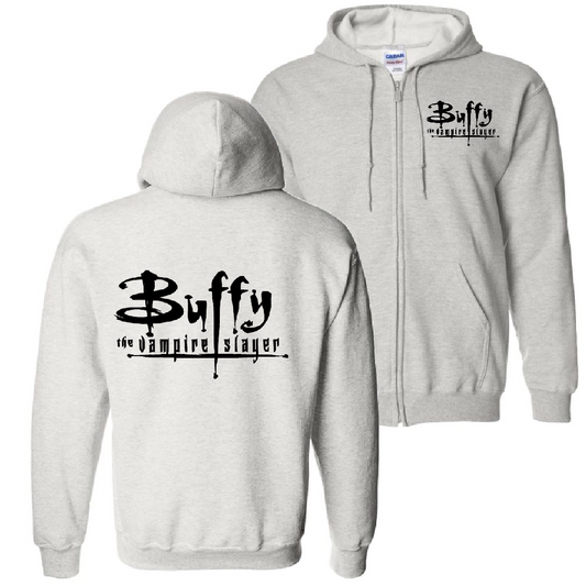 Buffy the Vampire Slayer Gray Unisex Shirt Zip Hoodie Hooded Sweatshirt Clothing Horror