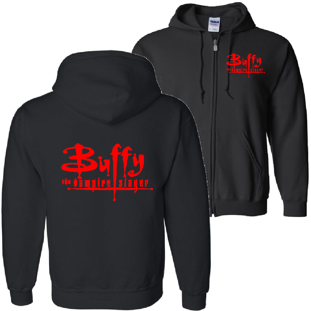 Buffy the Vampire Slayer Gray Unisex Shirt Zip Hoodie Hooded Sweatshirt Clothing Horror