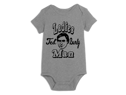 Ted Bundy Ladies Man Zodiac True Crime Childrens Bodysuit Newborn 24 Months Horror Halloween
