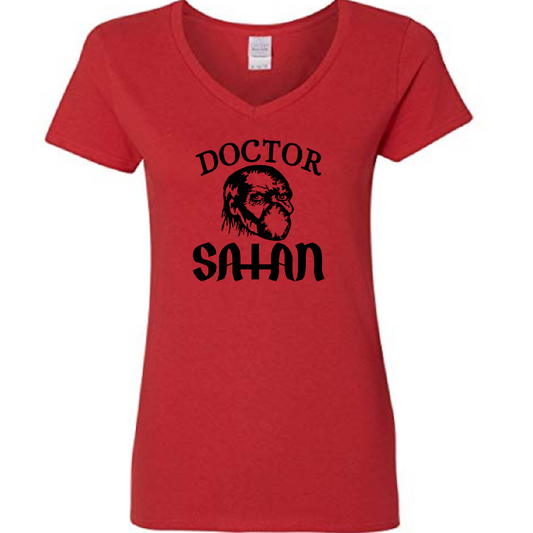Dr. Satan House of 1000 Corpses Womens V Neck Shirt Tee Horror Halloween