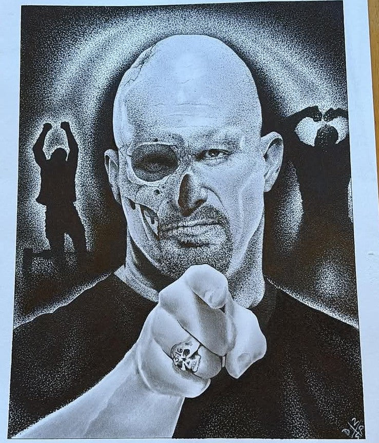 Steve Austin Wrestling Art Print Wall Hanging Horror Home Decor