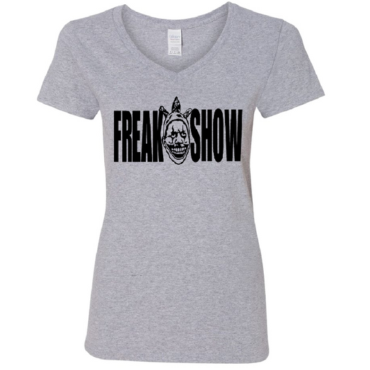 Twisty Freak Show AHS Womens V Neck Shirt Tee Horror Halloween