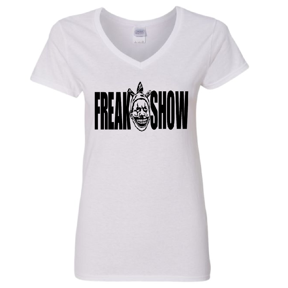 Twisty Freak Show AHS Womens V Neck Shirt Tee Horror Halloween