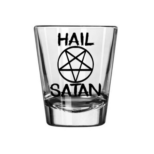 Hail Satan Shot Glass Barware Horror Halloween Metaphysical