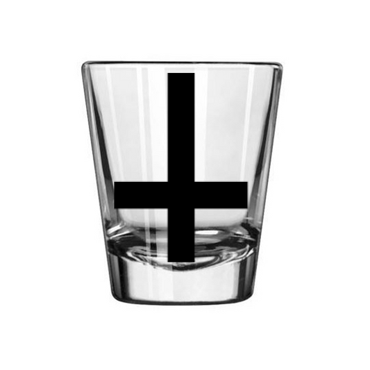 Inverted Cross Shot Glass Barware Horror Halloween Metaphysical