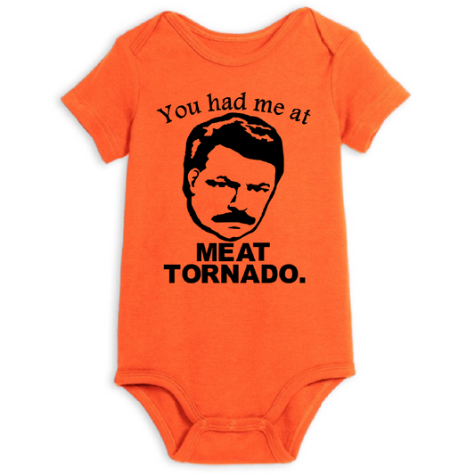 Parks Rec Ron Meat Tornado Childrens Bodysuit Newborn 24 Months Horror Halloween