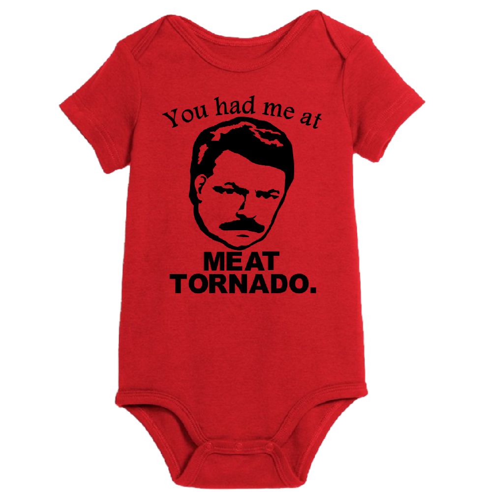 Parks Rec Ron Meat Tornado Childrens Bodysuit Newborn 24 Months Horror Halloween