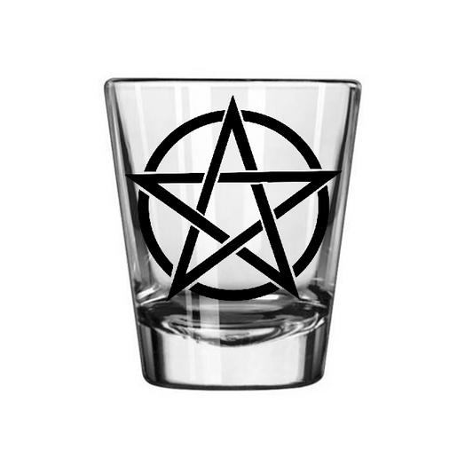 Pentacle Shot Glass Barware Horror Halloween Metaphysical