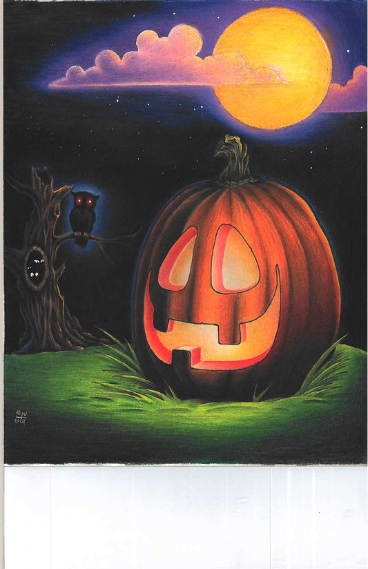 Pumpkin Spooky Halloween Art Print Wall Hanging Home Decor