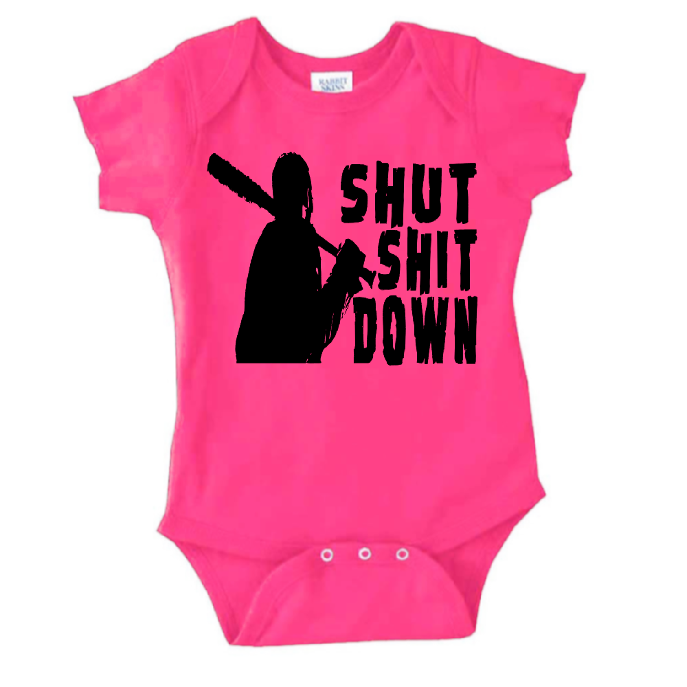 Walking Dead Negan Shut Shit Down Childrens Bodysuit Newborn 24 Months Horror Halloween