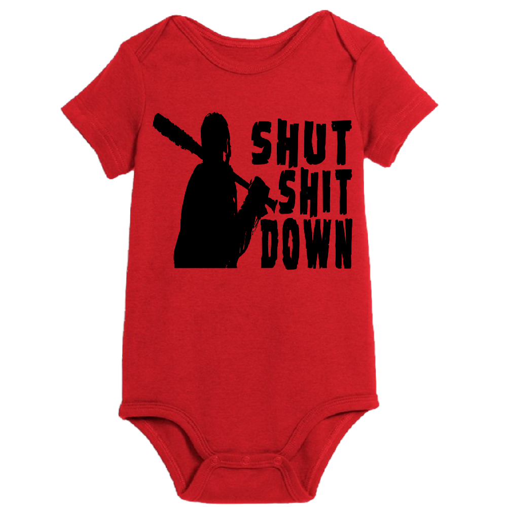 Walking Dead Negan Shut Shit Down Childrens Bodysuit Newborn 24 Months Horror Halloween