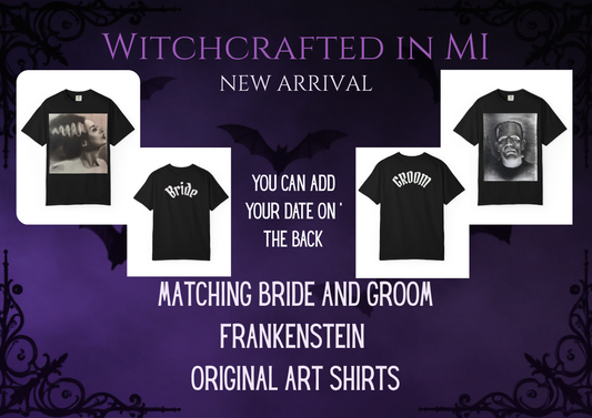 Couple Bride Groom Frankenstein Shirts Gift Wedding Anniversary Marriage Horror