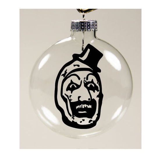 Art the Clown Terrifier Clear Christmas Ornament Shatterproof Horror Halloween Metaphysical