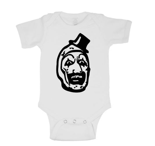 Terrifier Art the Clown Childrens Bodysuit Newborn 24 Months Horror Halloween