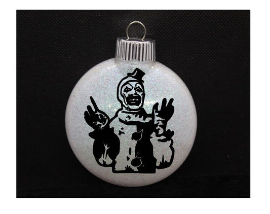 Art the Clown Terrifier Glitter Christmas Ornament Shatterproof Horror Halloween Metaphysical