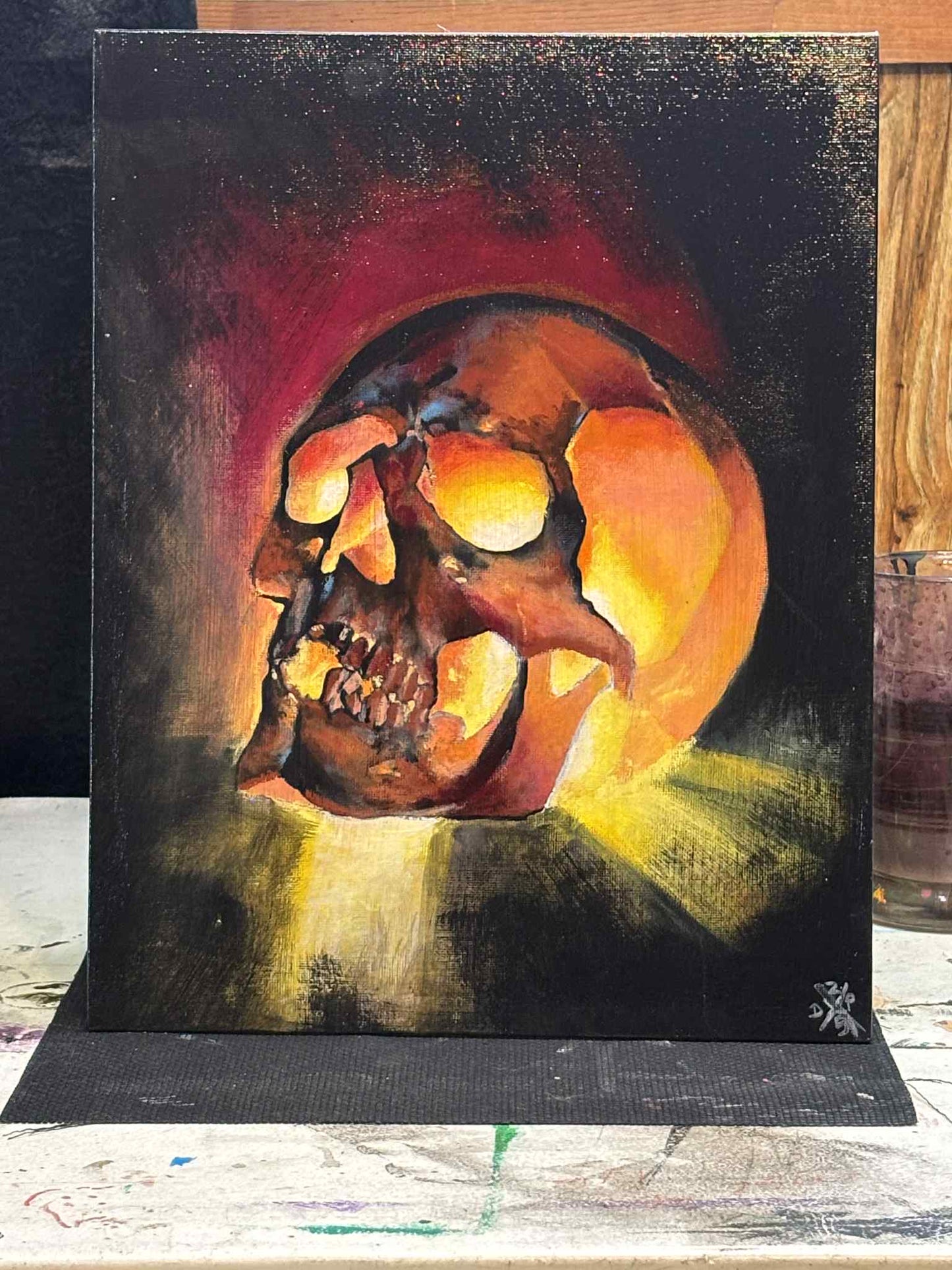 Skull Canvas Art Wall Hanging Home Decor Horror True Crime Halloween