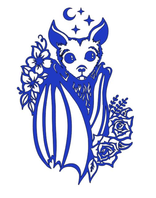 Bat Flowers Vinyl Decal Sticker Halloween Horror Metaphysical Witchy