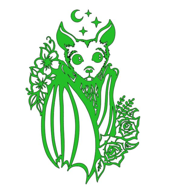 Bat Flowers Vinyl Decal Sticker Halloween Horror Metaphysical Witchy