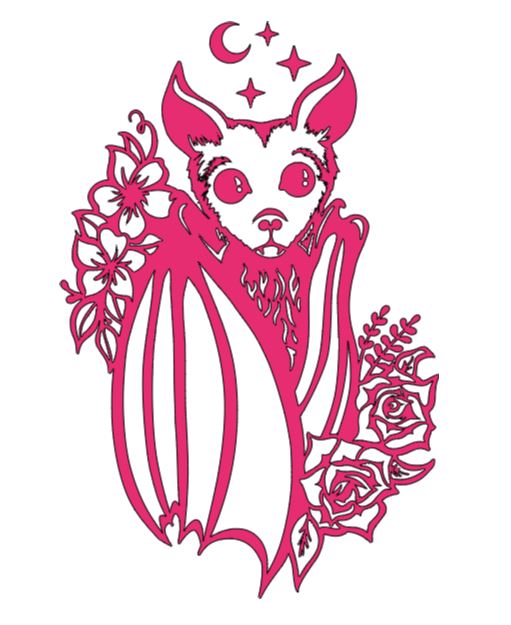 Bat Flowers Vinyl Decal Sticker Halloween Horror Metaphysical Witchy