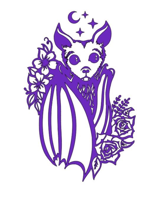 Bat Flowers Vinyl Decal Sticker Halloween Horror Metaphysical Witchy