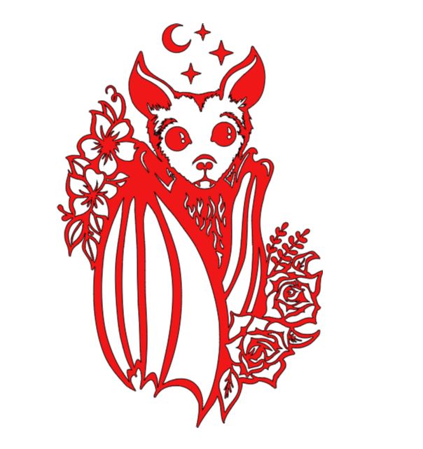 Bat Flowers Vinyl Decal Sticker Halloween Horror Metaphysical Witchy