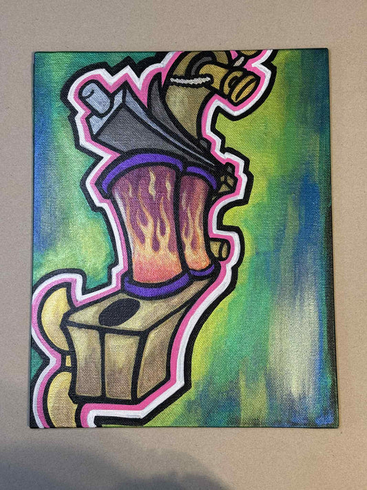 Old School Tattoo Machine Sign Canvas Painting