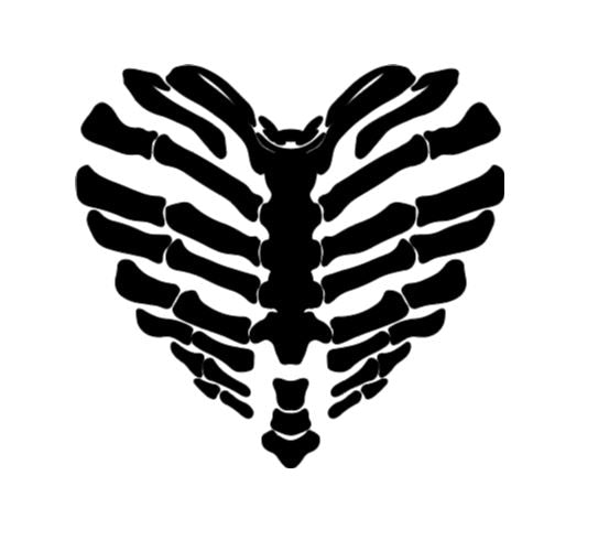 Skeleton Heart Bone Vinyl Decal Sticker Halloween Horror